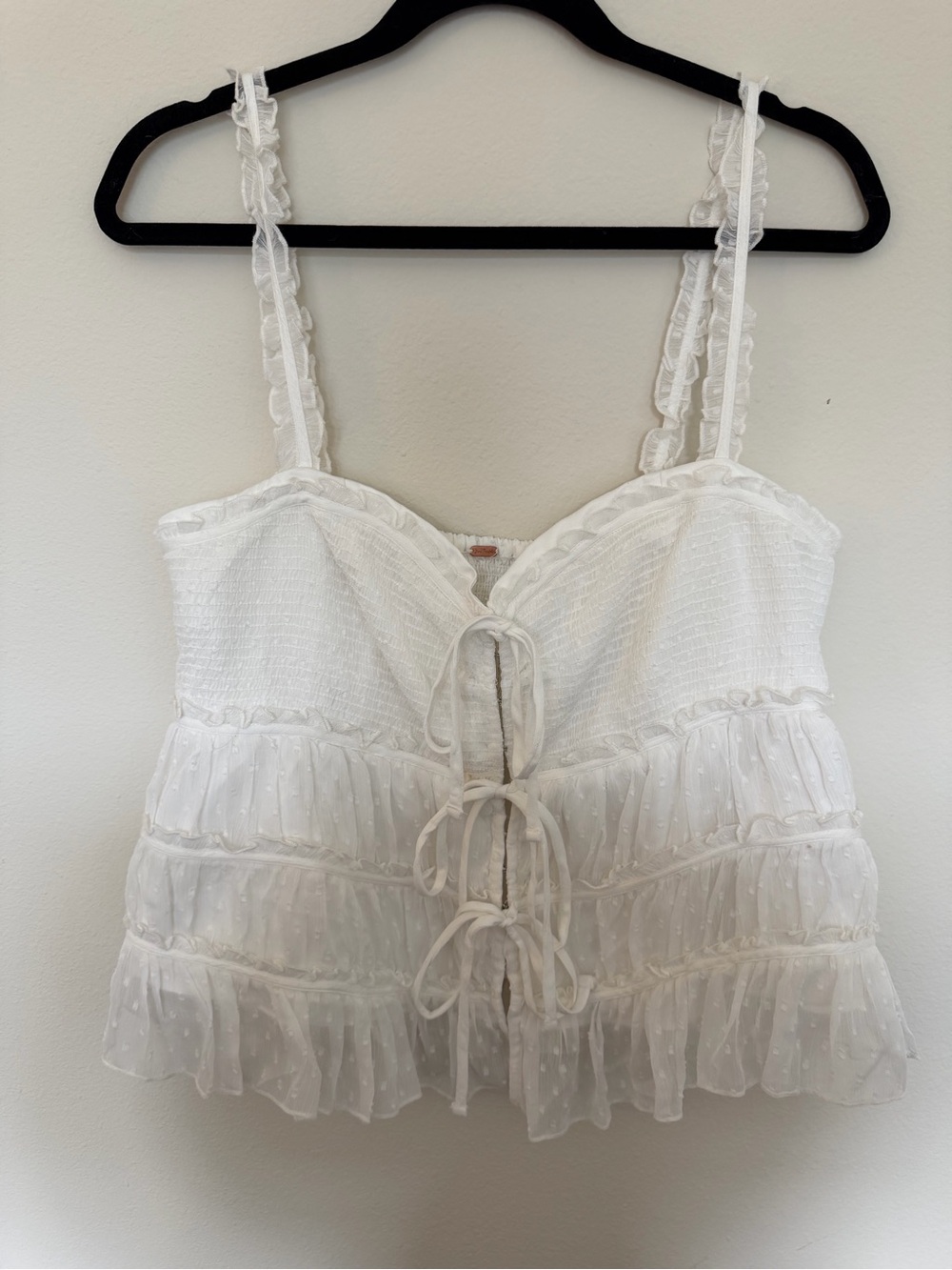 NWOT Free People Knox Tank White Babydoll Top Size XL